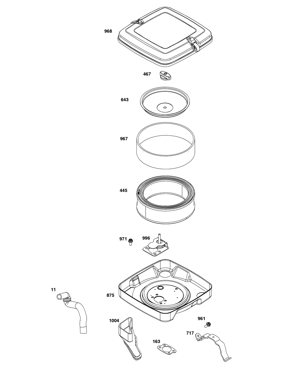 Air Cleaner Group Diagram and Parts List for 356447-0036-B5 200000 - 399999 Briggs and Stratton Engine